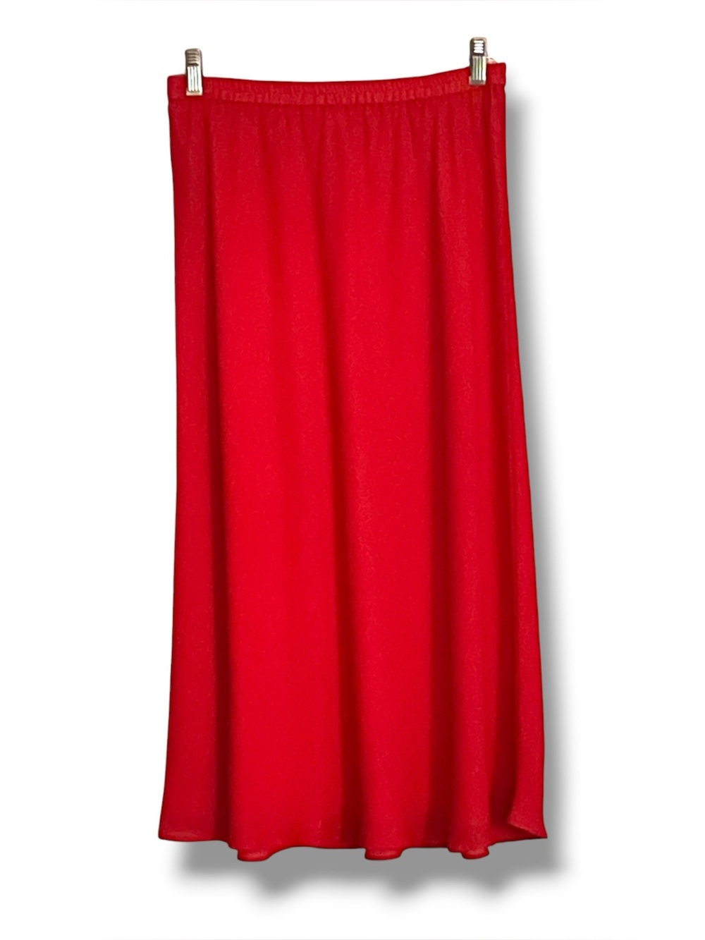 Draper's & Damon's Festival Ready Coral-Red A-Line Maxi Skirt with Elastic Waist